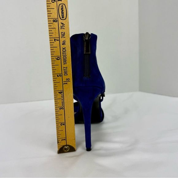 Vince Camuto Freya Open-Toe Heels Size 7 Blue Ankle Cuff Silver Chain Details - Picture 12 of 12